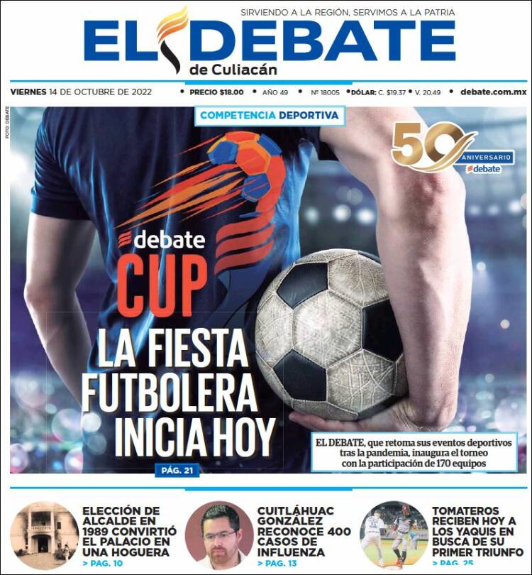 Portada de El Debate de Culiacán (México)