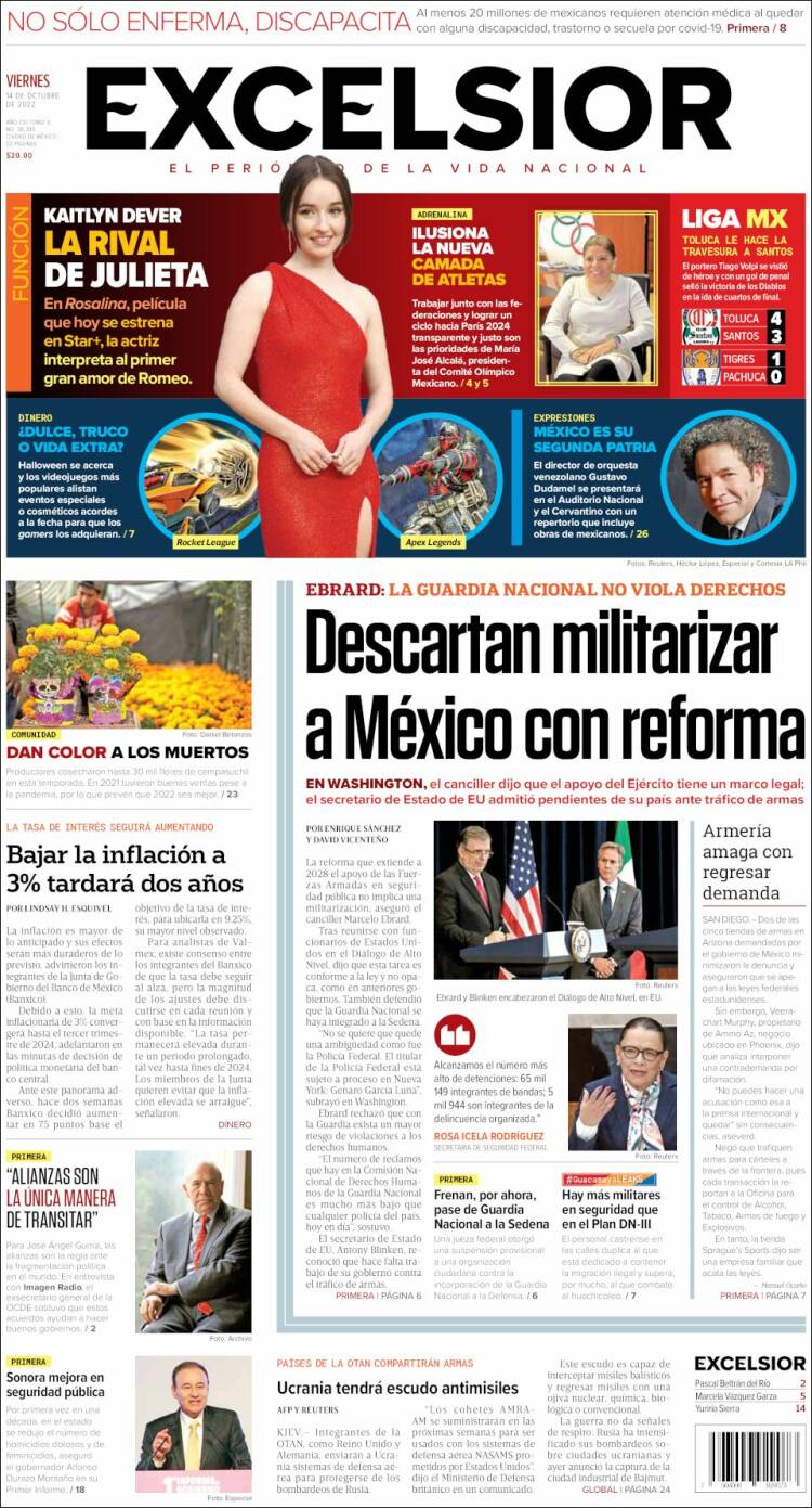 Portada de Excelsior (México)