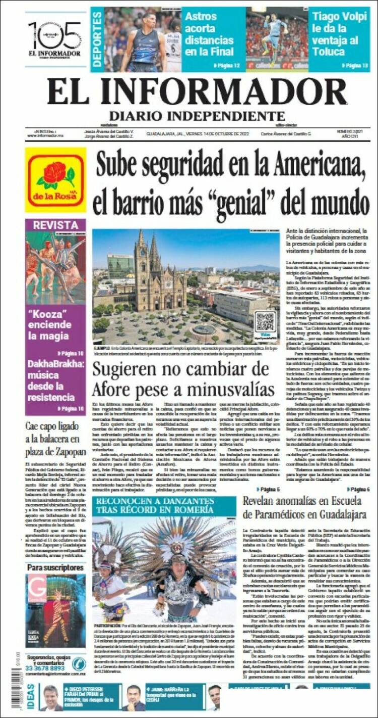 Portada de El Informador (México)