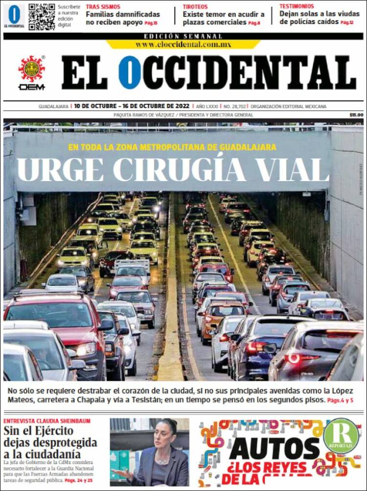 Portada de El Occidental (México)