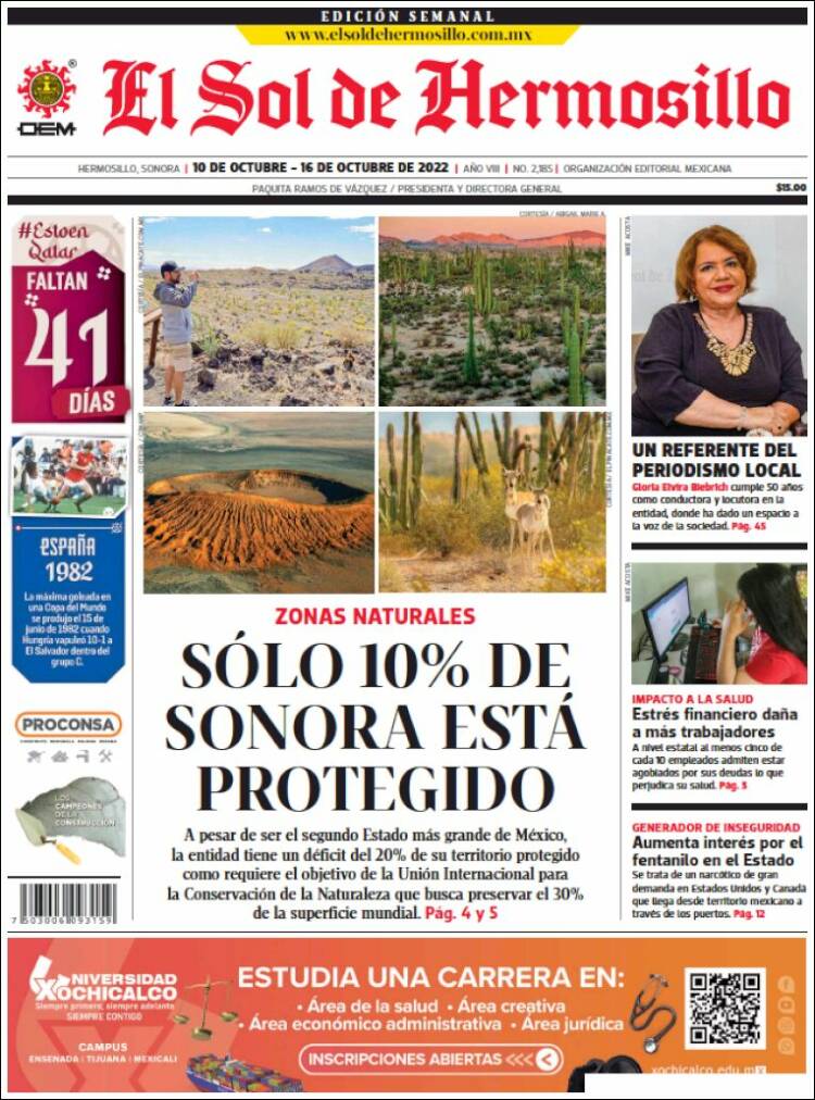 Portada de El Sol de Hermosillo (México)