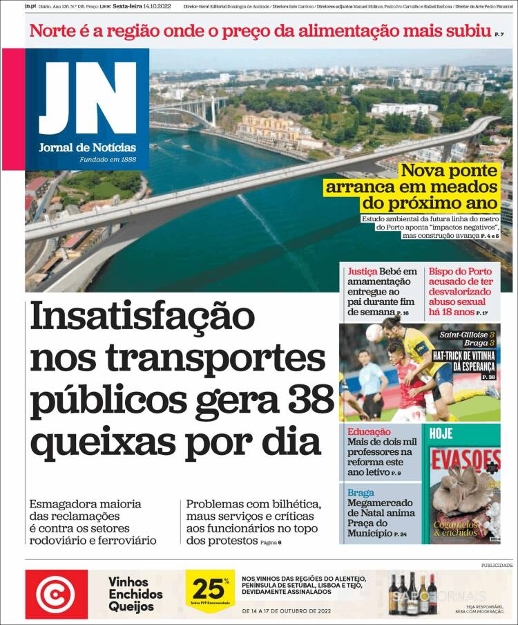 Portada de Jornal de Notícias (Portugal)