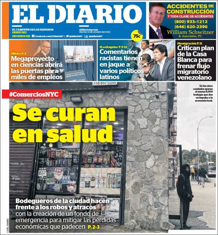 Portada de El Diario NY (USA)