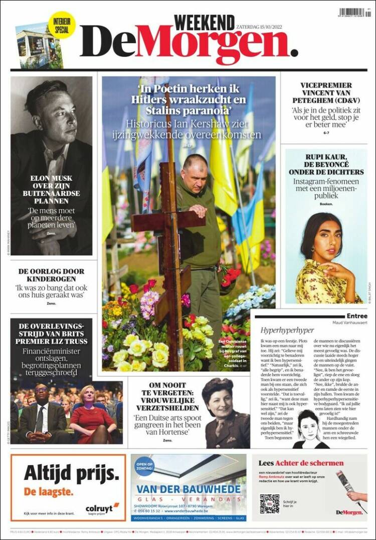 Portada de De Morgen (B&eacute;lgica)