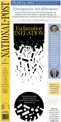 Portada de The National Post (Canada)