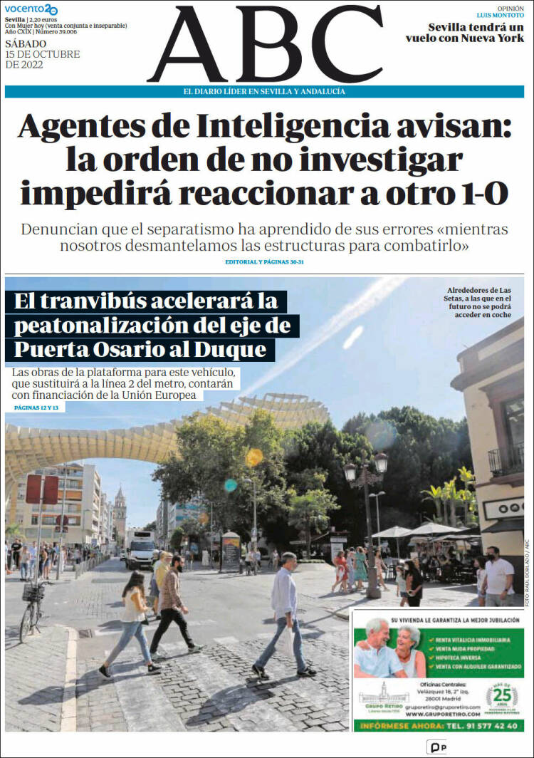 Portada de ABC - Sevilla (España)