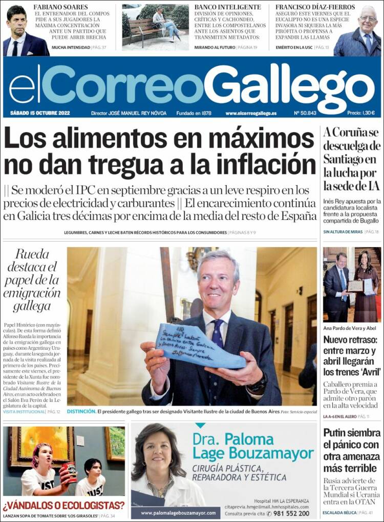 Portada de El Correo Gallego (España)