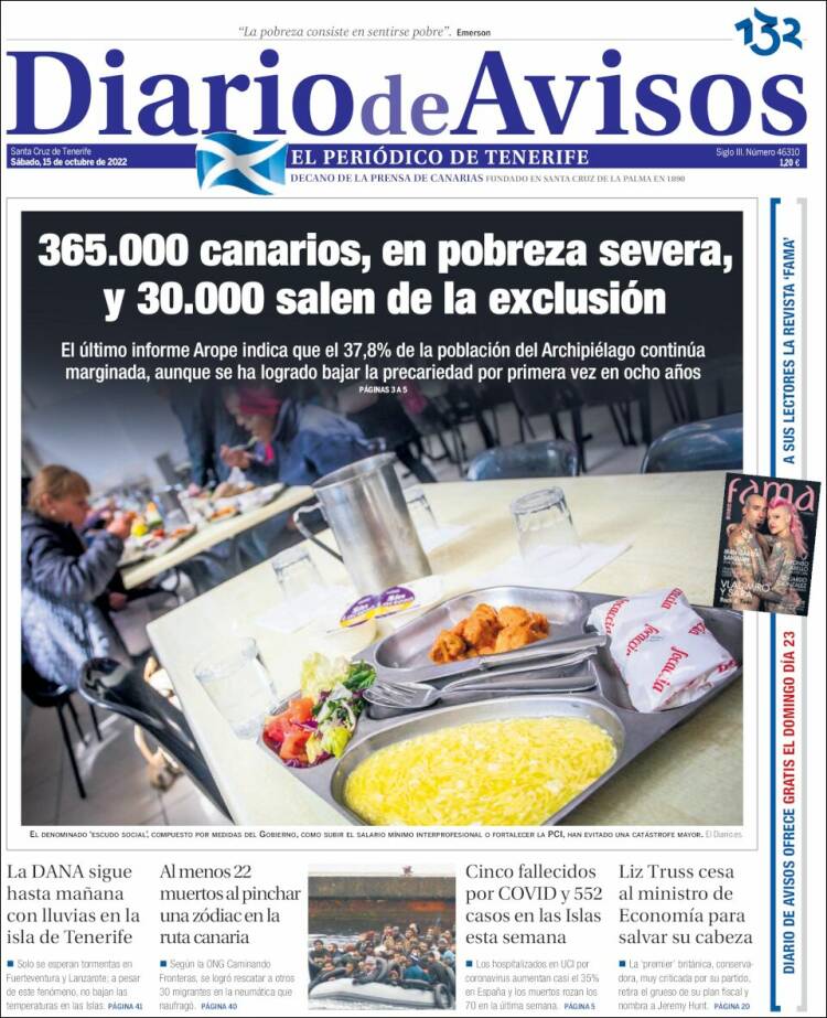 Portada de Diarios de Avisos (España)