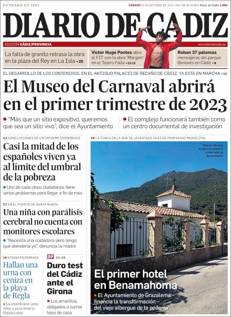 Portada de Diario de Cádiz (España)