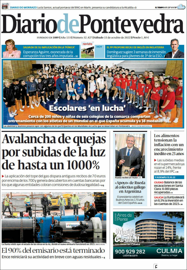 Portada de Diario de Pontevedra (España)