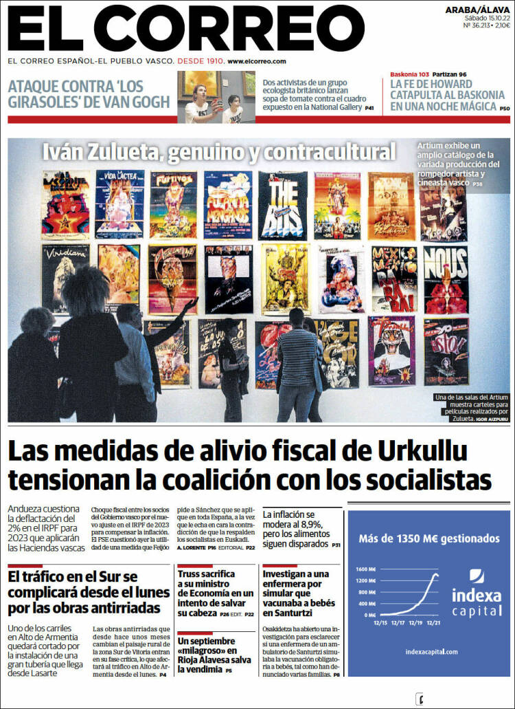 Portada de El Correo - Álava (España)