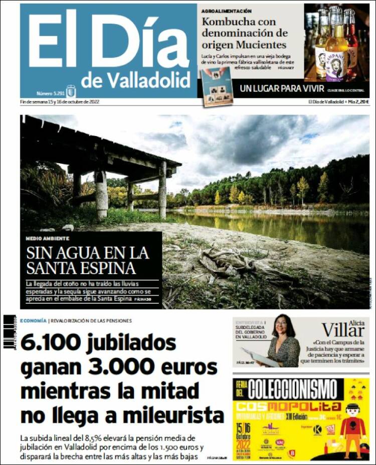 Portada de El Día de Valladolid (España)