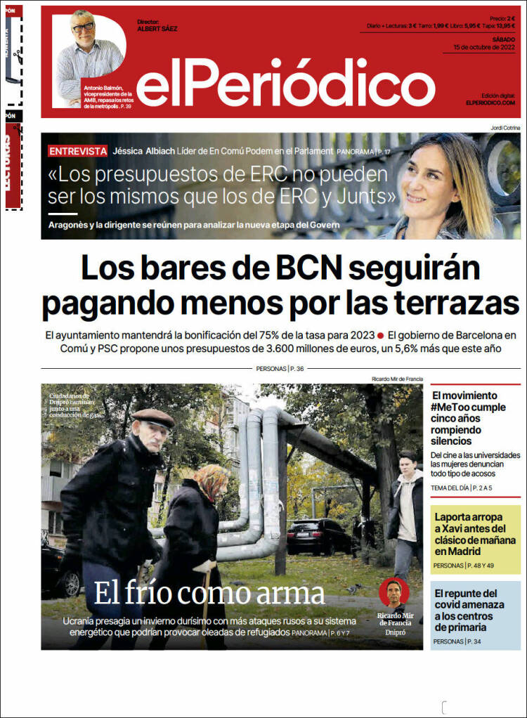 Portada de El Periódico (España)