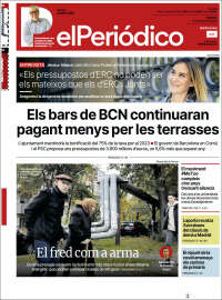 Portada de El Periódico de Catalunya (España)