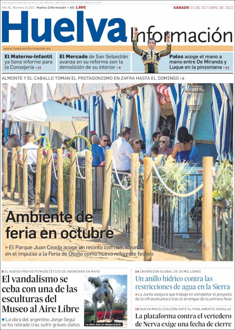 Portada de Huelva Información (España)