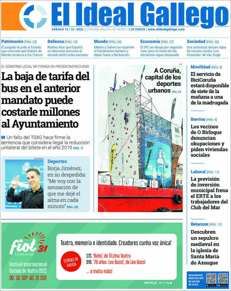 Portada de El Ideal Gallego (España)