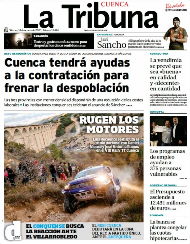 Portada de La Tribuna de Cuenca (España)