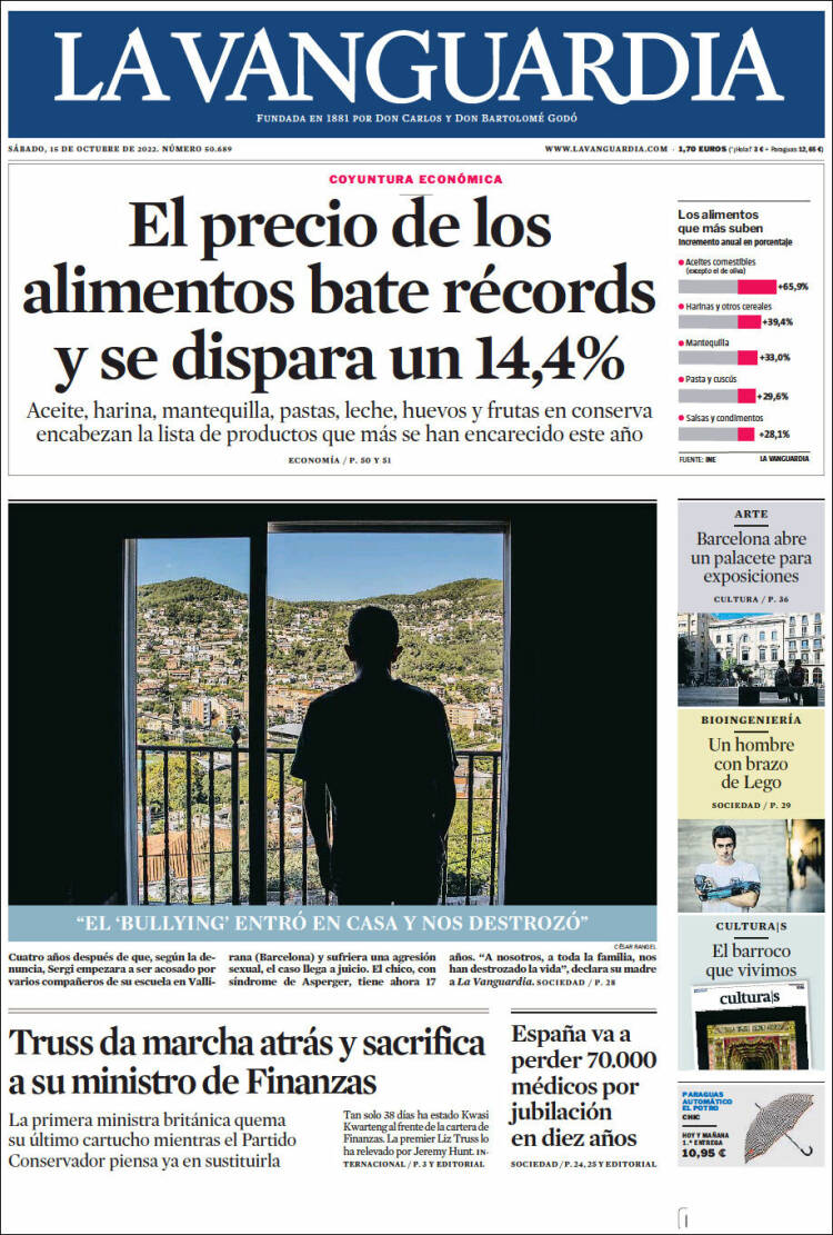 Portada de La Vanguardia (España)