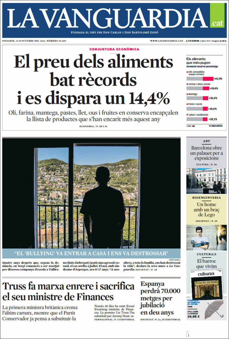 Portada de La Vanguardia (España)