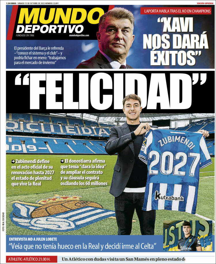 Portada de Mundo Deportivo Gipuzkoa (España)
