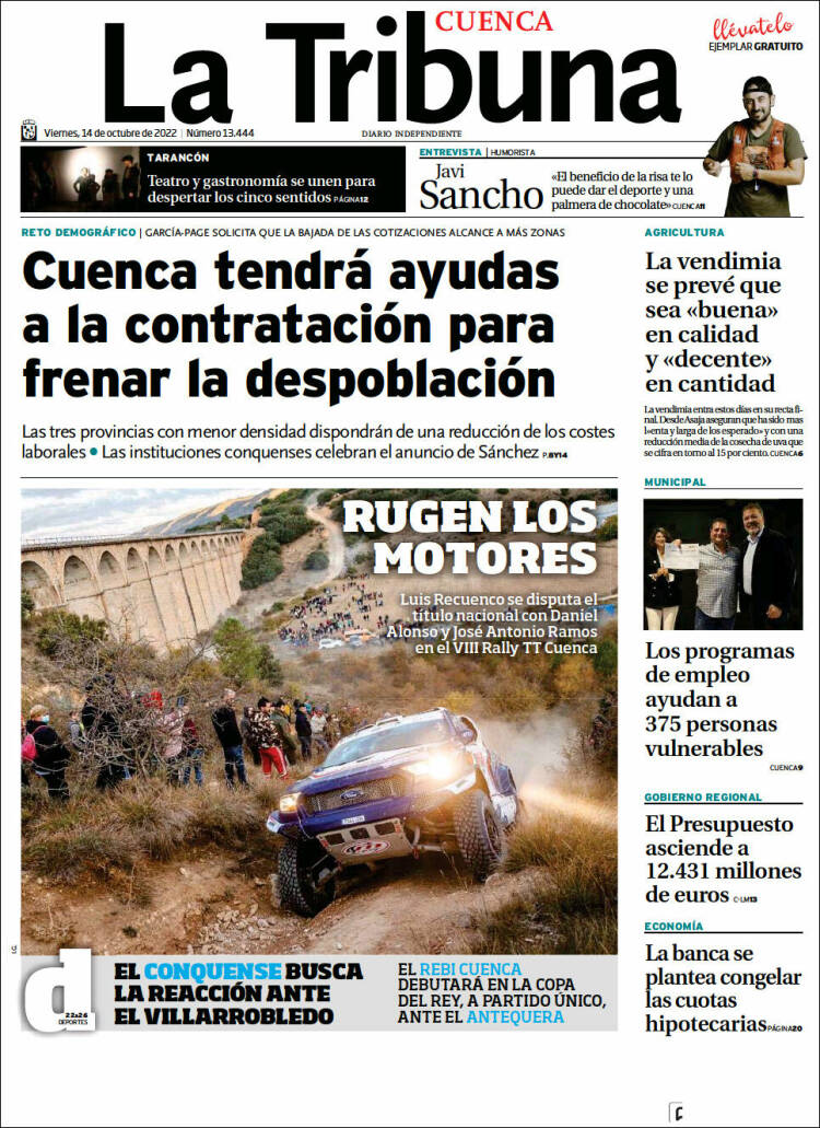 Portada de La Tribuna de Cuenca (España)