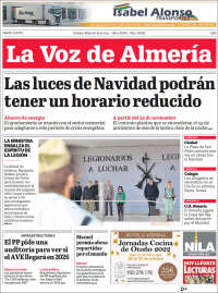 Portada de La Voz de Almería (España)