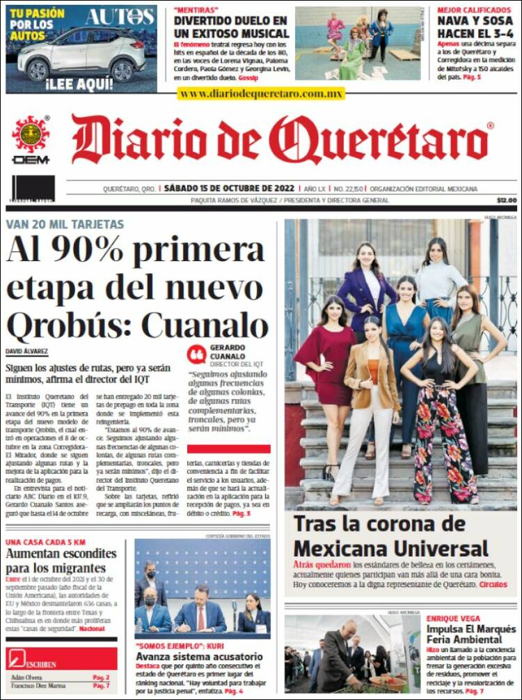 Portada de Diario de Querétaro (México)