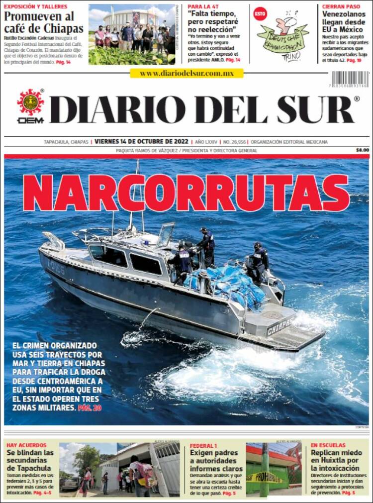 Portada de El Diario del Sur (México)