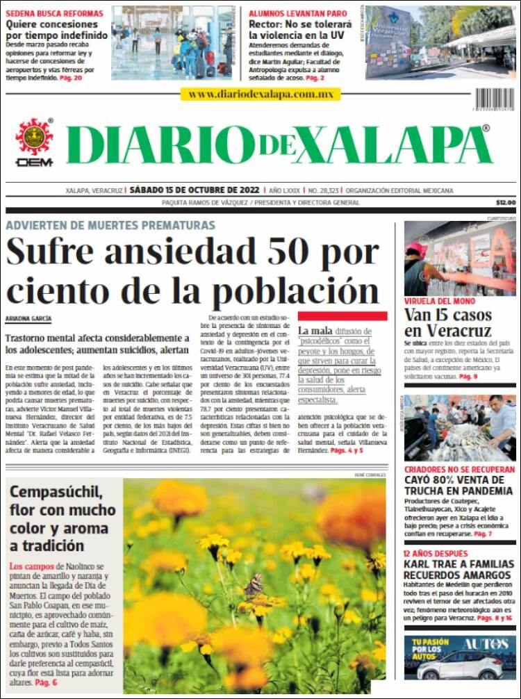 Portada de Diario de Xalapa (México)