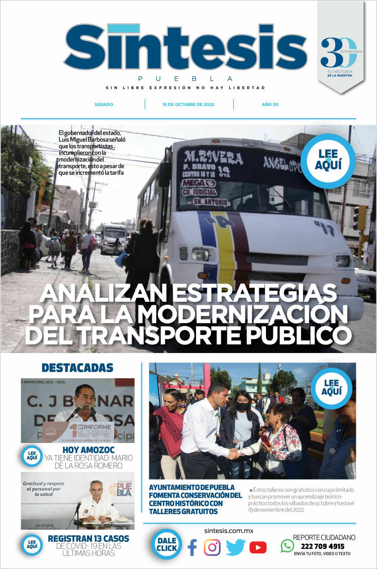 Portada de Síntesis - Puebla (México)