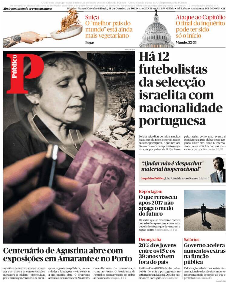 Portada de Público (Portugal)