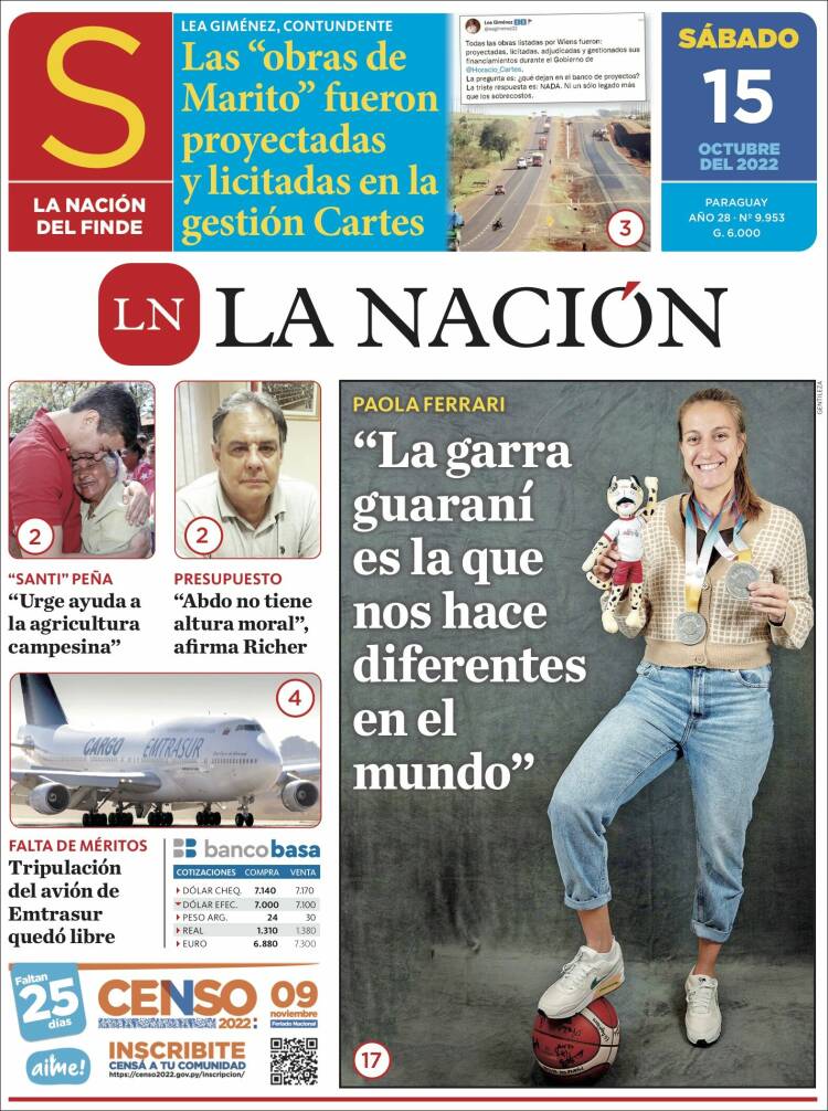 Portada de La Nación (Paraguay)