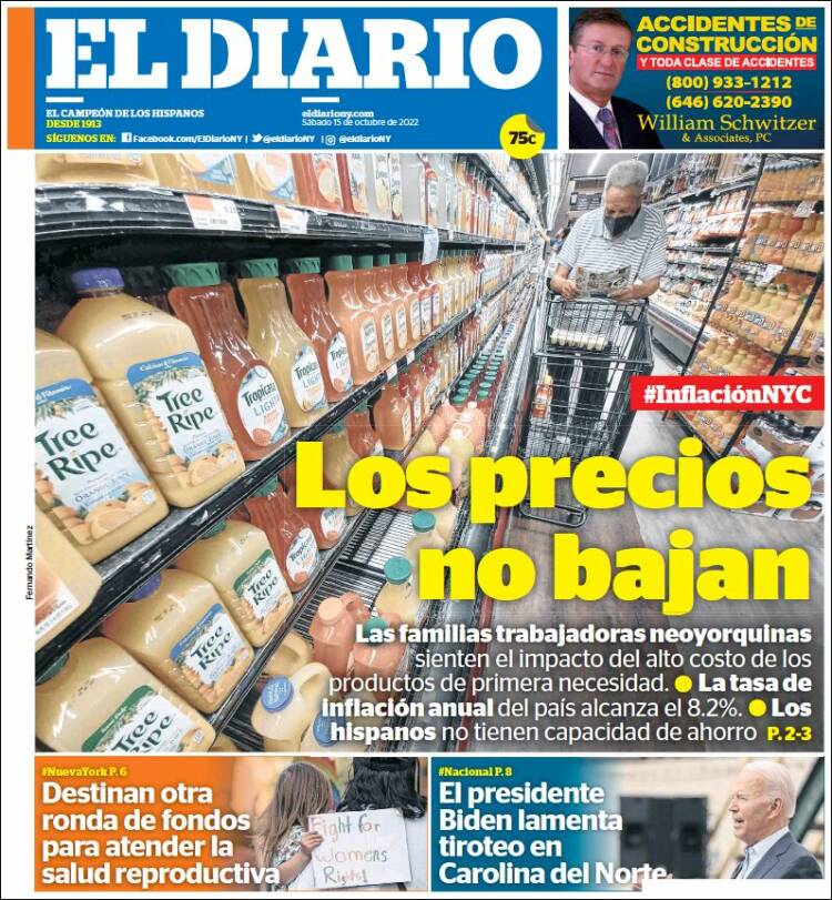 Portada de El Diario NY (USA)