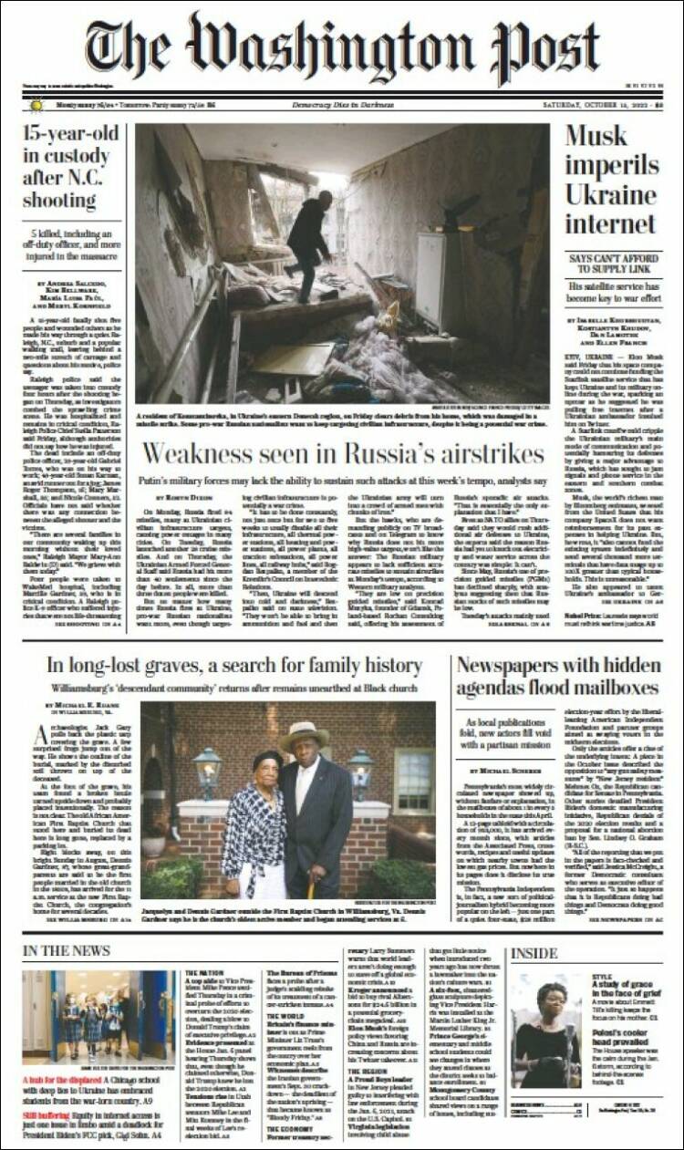 Portada de The Washington Post (USA)