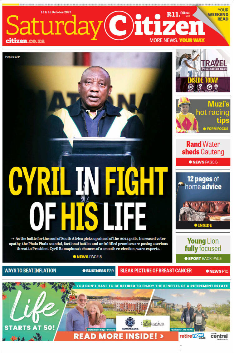 Portada de The Citizen (Sud&aacute;frica)