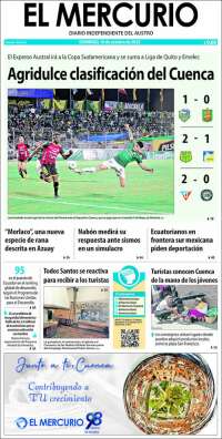 Portada de Diario El Mercurio (Ecuador)