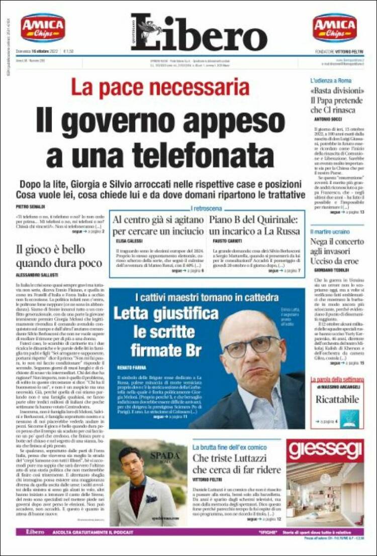 Portada de Libero (Italia)