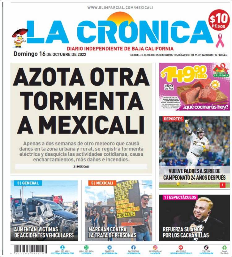 Portada de La Crónica de Baja California (México)