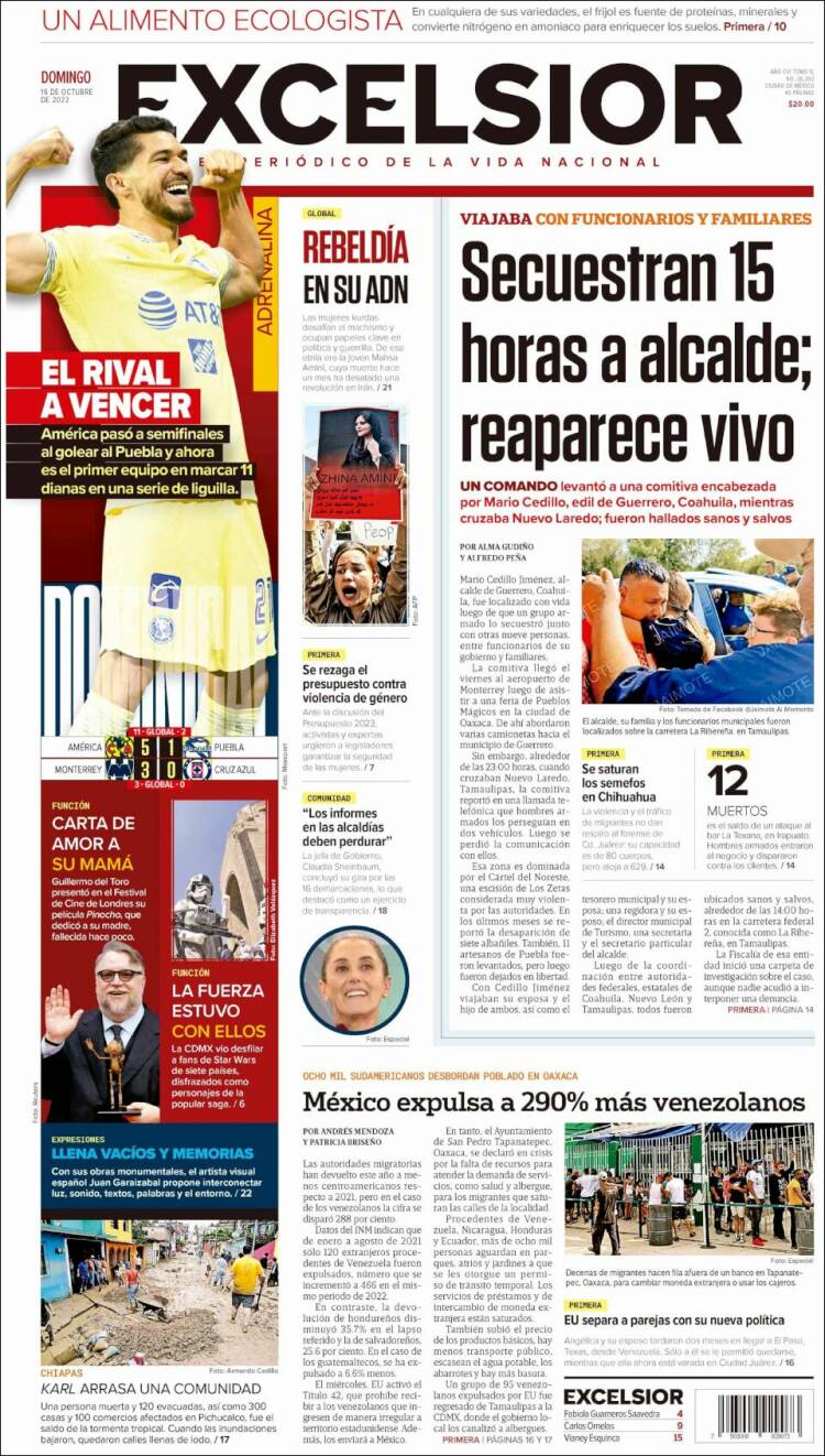 Portada de Excelsior (México)