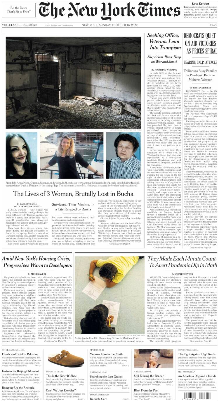 Portada de New York Times (USA)