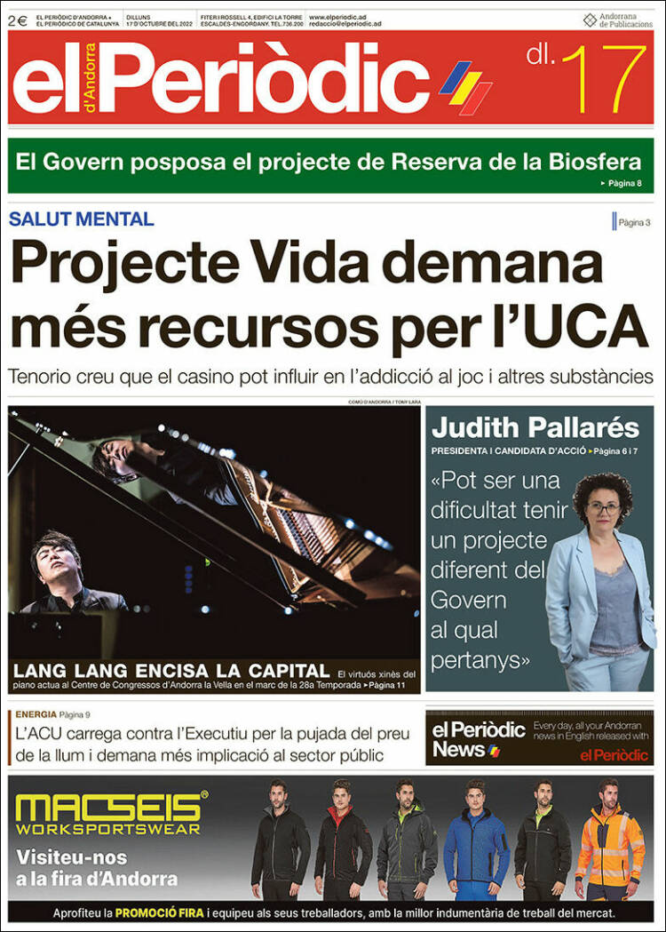 Portada de El Periòdic d'Andorra (Andorra)