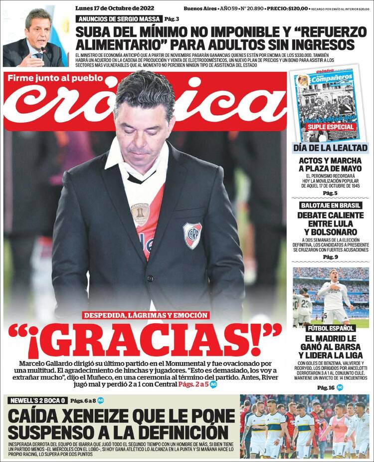 Portada de Crónica (Argentina)