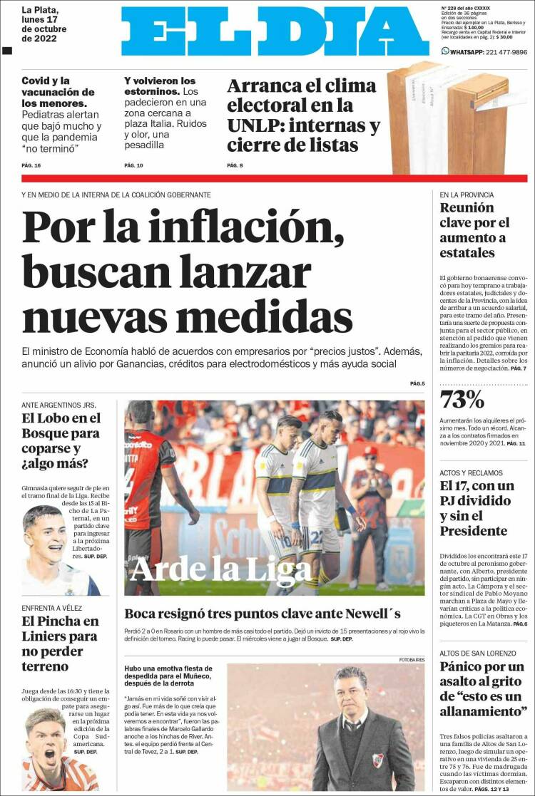 Portada de El Día de la Plata (Argentina)