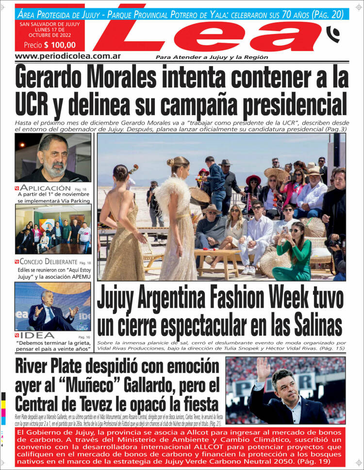 Portada de Periódico Lea (Argentina)