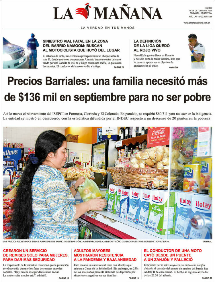 Portada de Diario La Mañana (Argentina)