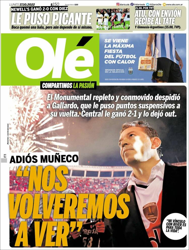 Portada de Olé (Argentina)