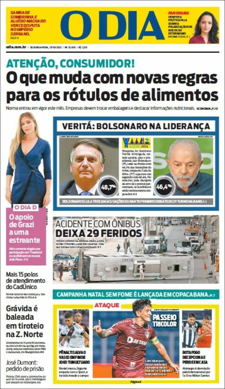 Portada de O Dia (Brasil)