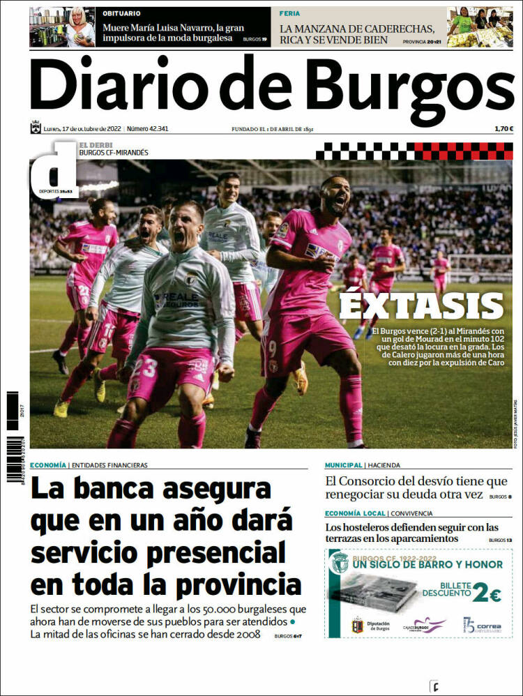 Portada de Diario de Burgos (España)