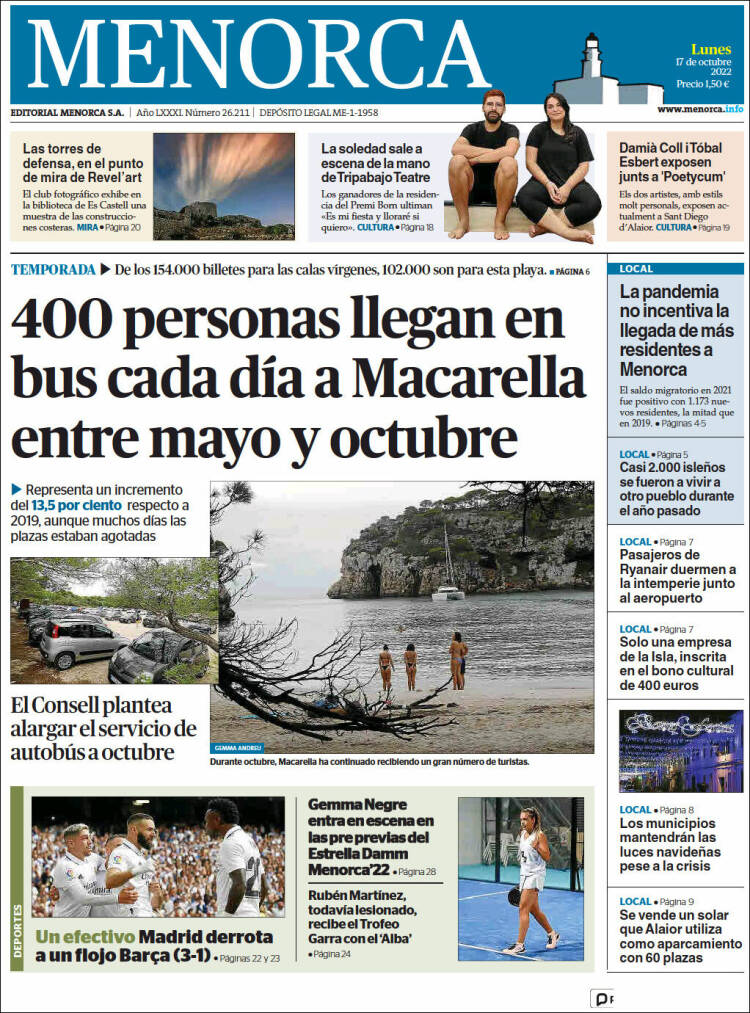 Portada de Menorca - Diario Insular (España)