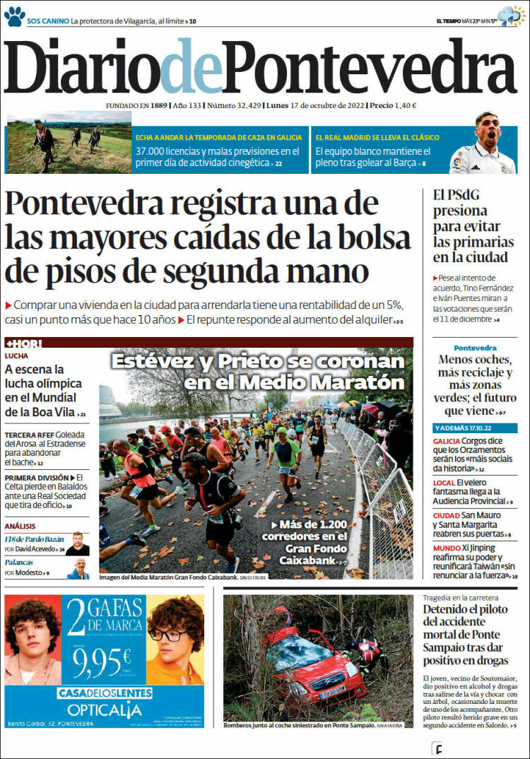 Portada de Diario de Pontevedra (España)